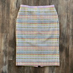 J. Crew Collection Neon and Metallic Tweed Pencil Skirt